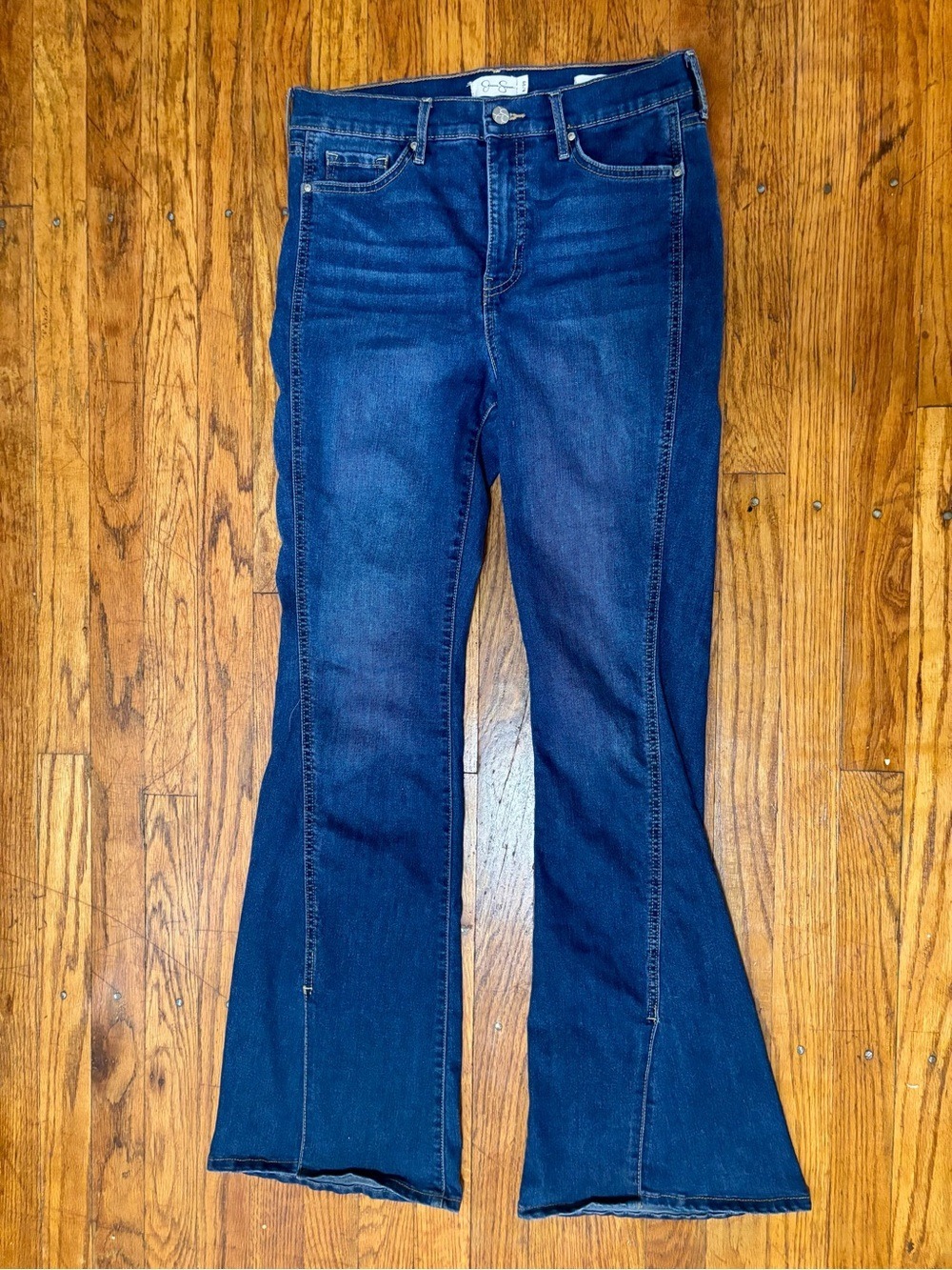Jessica Simpson High Rise Flare Jeans Dark Wash Size 8/29